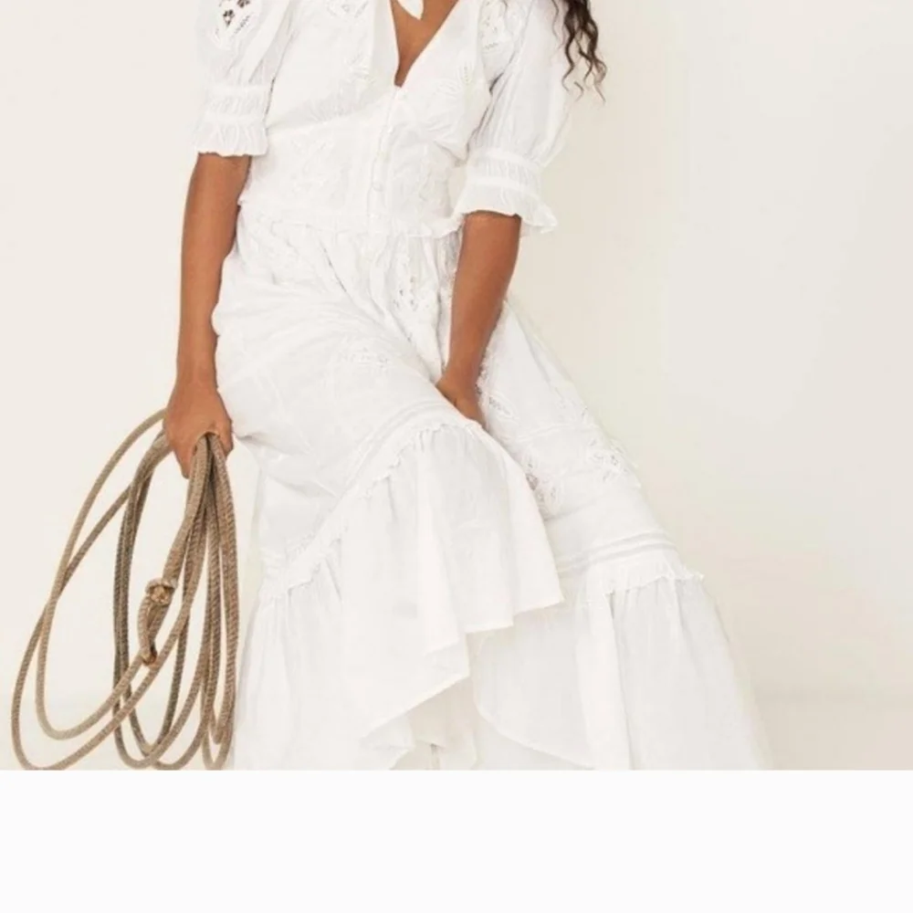 Cleobella White Eyelet V-Neck Midi Dress - Picture 5 of 16